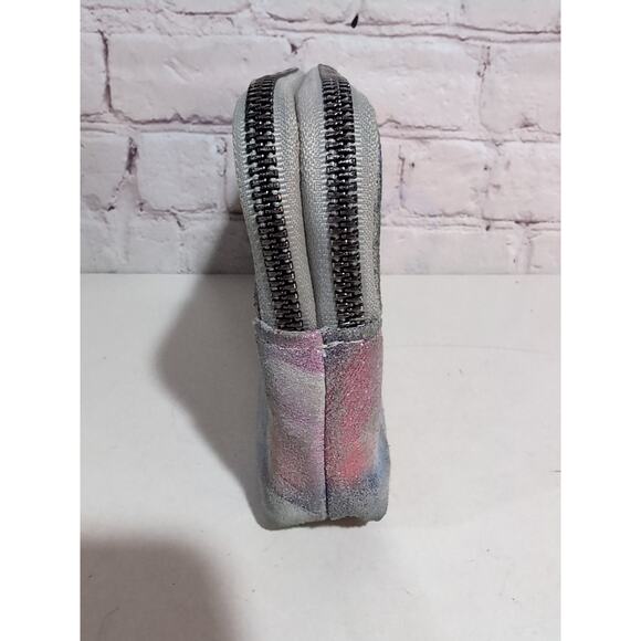 Aimee Kestenberg Gala Double Zip Violet Brushed Metallic Genuine Leather Clutch - Picture 7 of 16